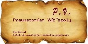 Praunstorfer Vászoly névjegykártya